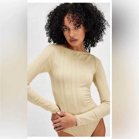 Free People Intimately Playing Favorites Bodysuit in Pale Olive - Picture 1 of 5